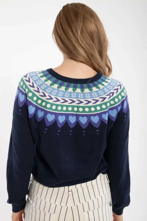 Danesweetheart Cotton Knit Cardigan Dk Navy