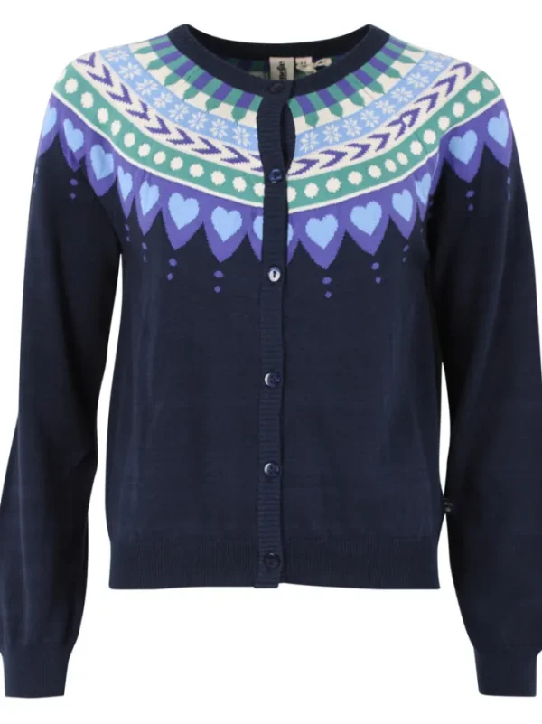 Danesweetheart Cotton Knit Cardigan Dk Navy