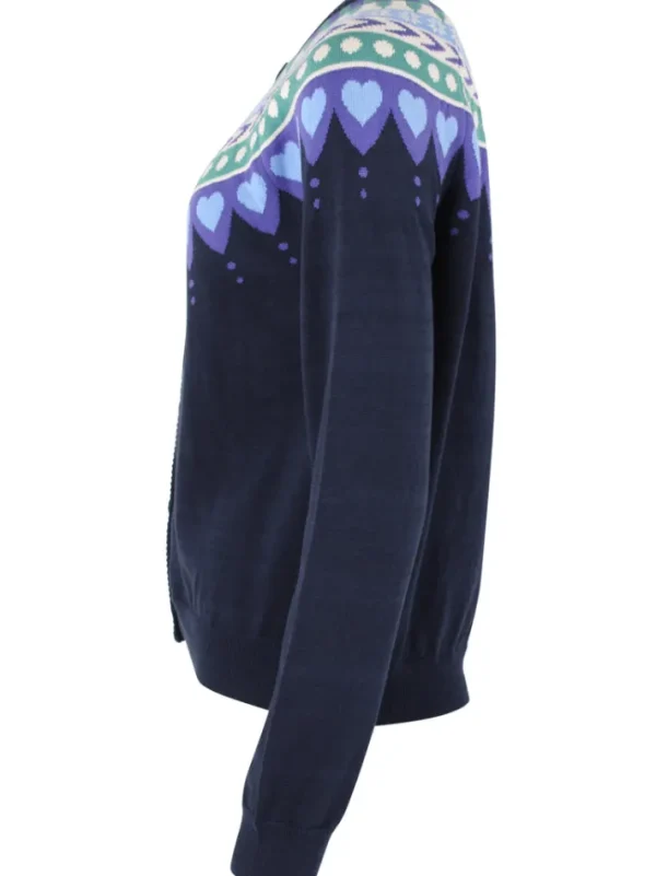 Danesweetheart Cotton Knit Cardigan Dk Navy