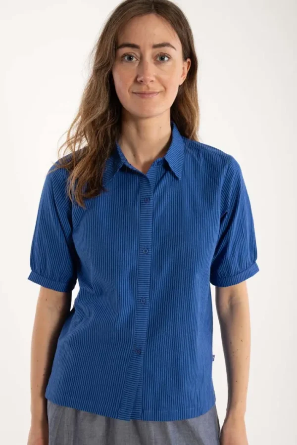 Danesyren SS Searsucker Shirt Deep Marine/Klein Blue