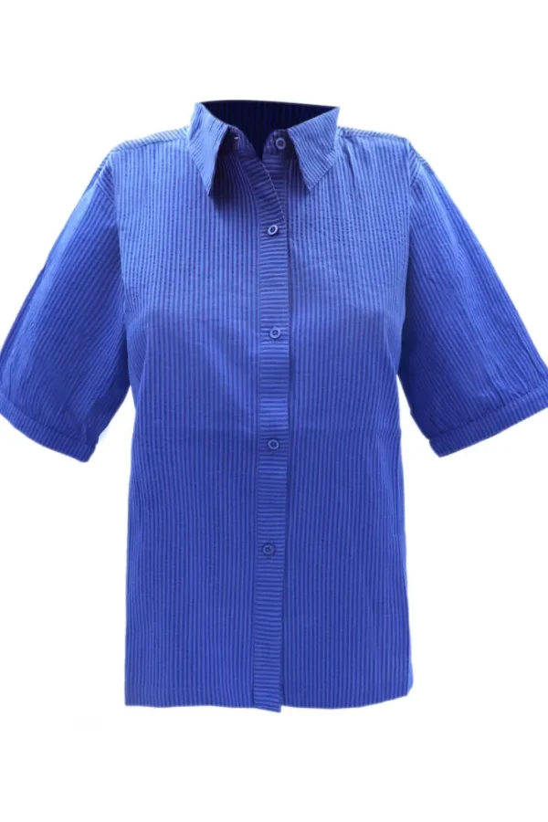 Danesyren SS Searsucker Shirt Deep Marine/Klein Blue