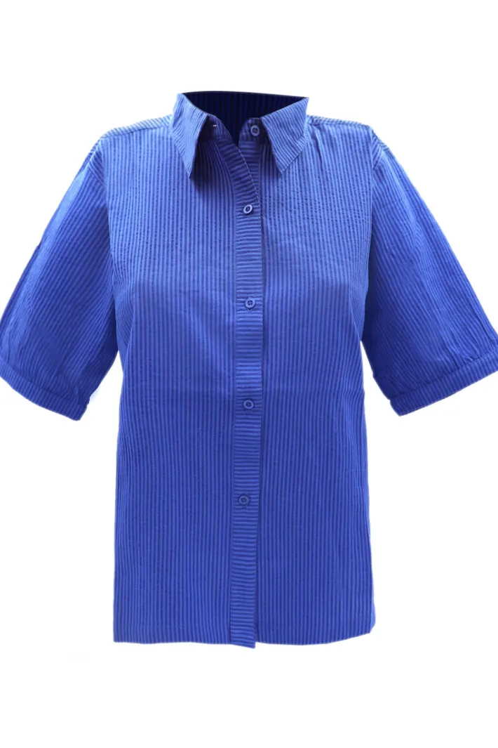 danesyren_ss_searsucker_s_3-1.webp Danesyren SS Searsucker Shirt Deep Marine/Klein Blue