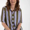 Danesyren SS Viscose Shirt Purple/Olive