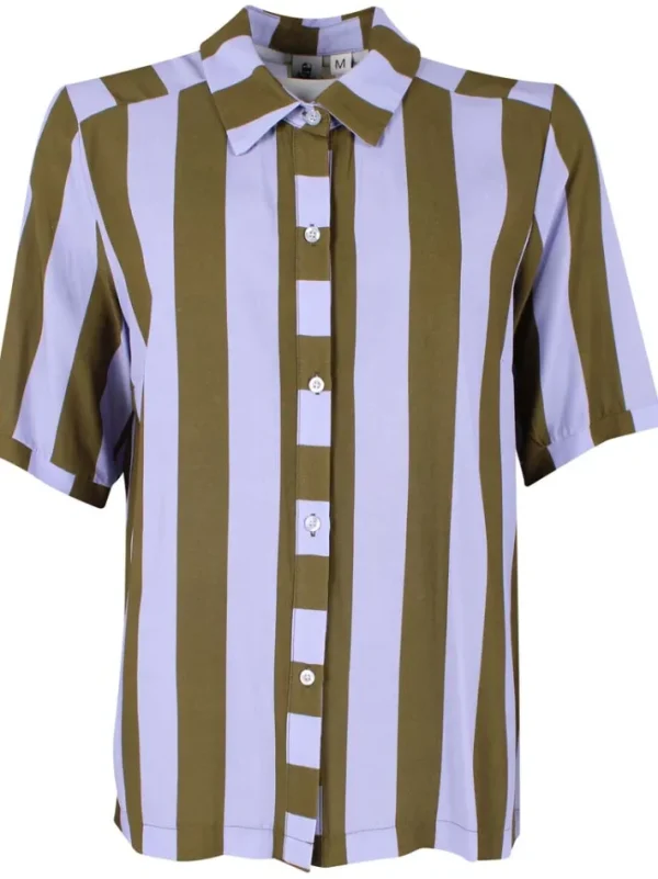 Danesyren SS Viscose Shirt Purple/Olive