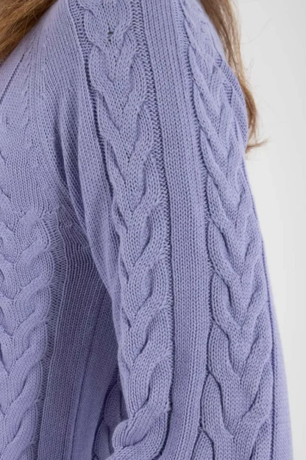 Danetwister Cable Sweater Lilla