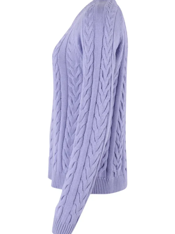 Danetwister Cable Sweater Lilla