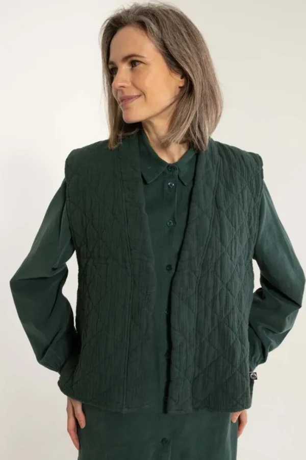Danevibeke Quilt Vest Dk Forest
