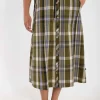 Danevisit Searsucker Skirt Olive WOVENCHECK