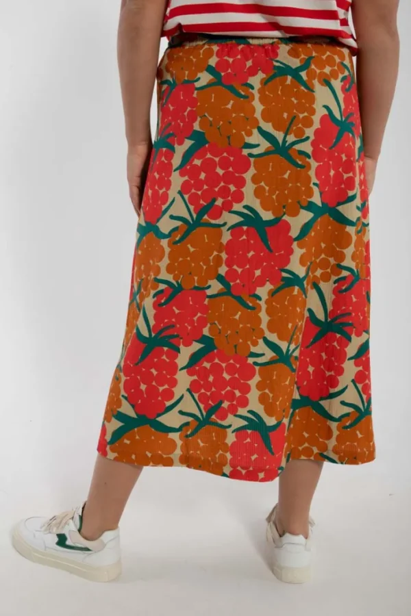 Danevisit Searsucker Skirt Beige MAXIBERRY