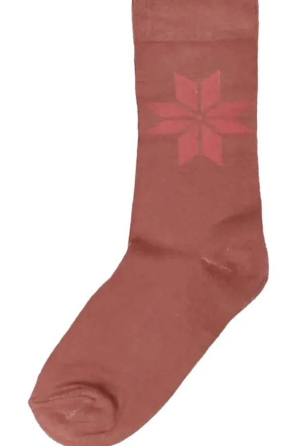 Danewalk with me Socks Beige Rose/Old Rose SNOWFLAKES