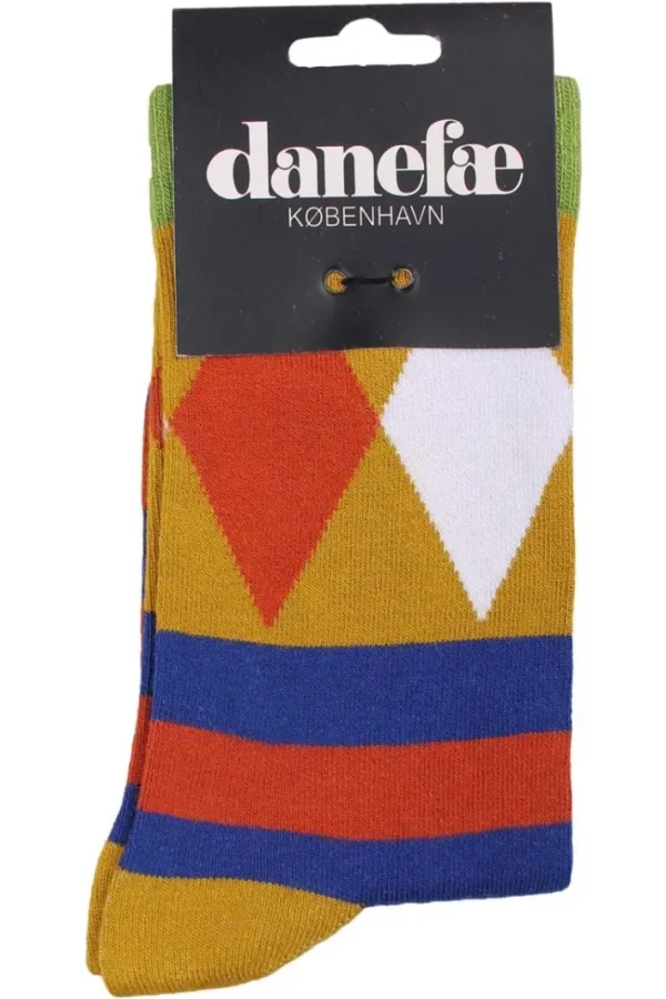 Danewalk with me Socks Deep Marine/Rust DIAMONDS