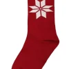 Danewalk with me Socks Dk Red SNOWFLAKES