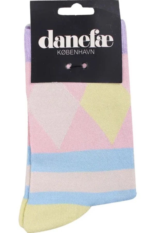 Danewalk with me Socks Lt Blue/Offwhite DIAMONDS
