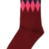 Danewalk with me Socks Redwine/Dk Navy DIAMONDS