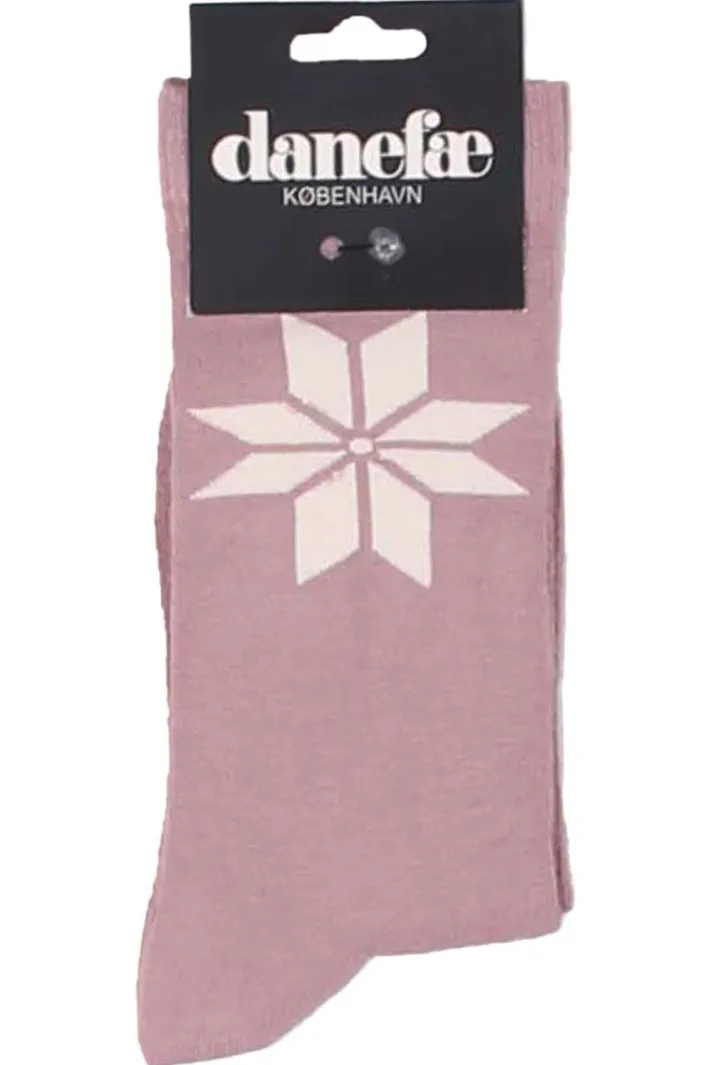 danewalk_with_me_socks_vi_1.webp Danewalk with me Socks Vintage Rose/Chalk SNOWFLAKES