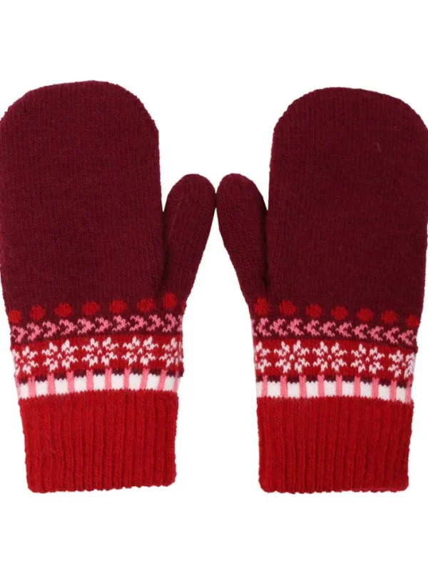 Danewalnut Mittens Dk Bordeaux JAQUARD