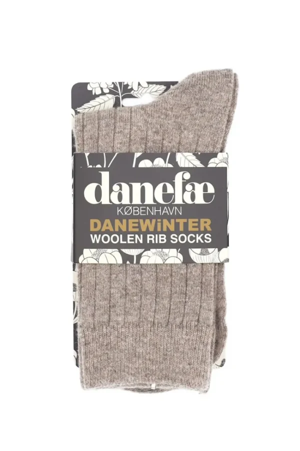 Danewinter Woolen Rib Socks - Coffee