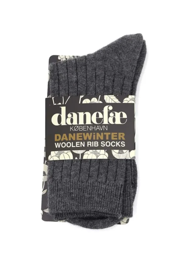 Danewinter Woolen Rib Socks - Dk Grey