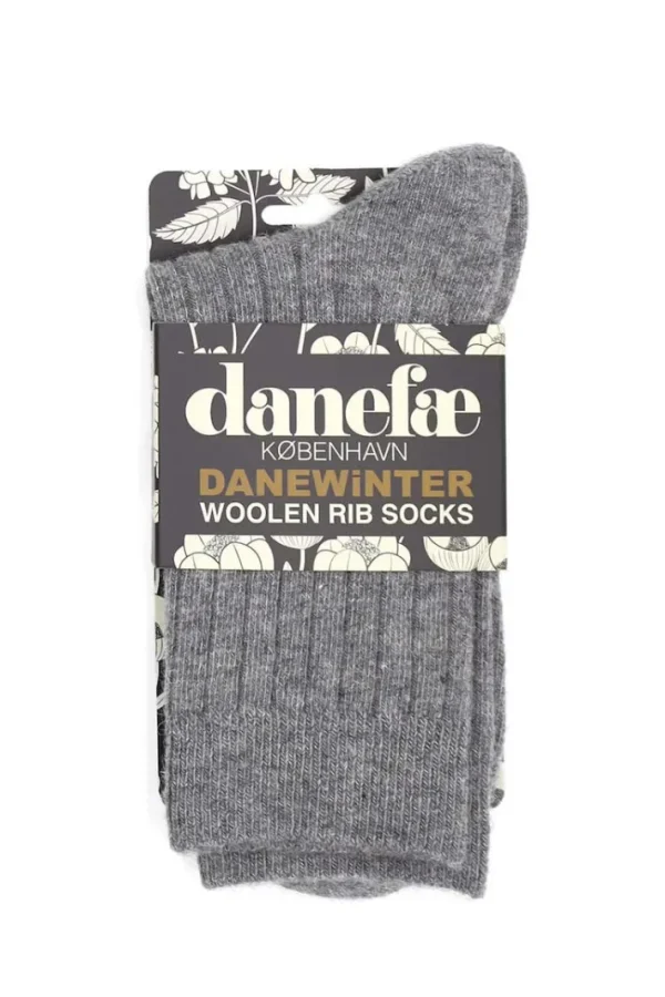 Danewinter Woolen Rib Socks - Light Grey