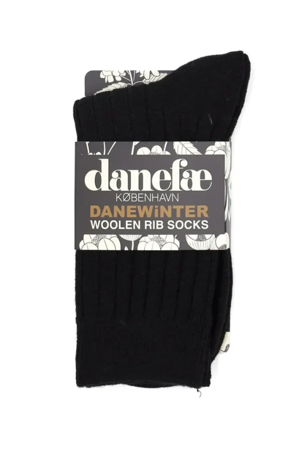 Danewinter Woolen Rib Socks - Black