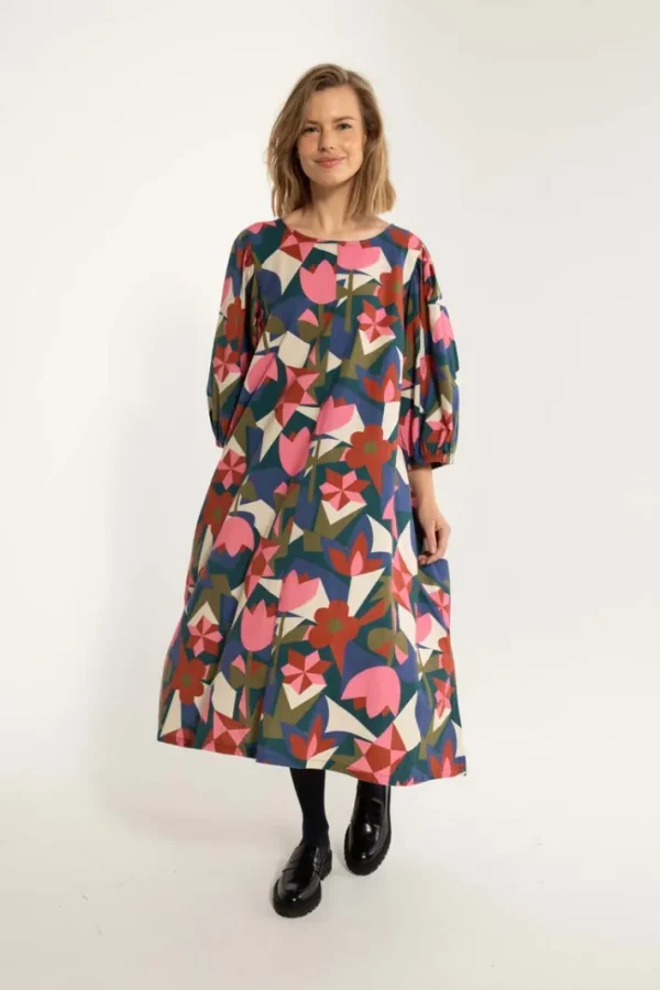 Daniris Searsucker Dress Dark Slate GEOFLEUR