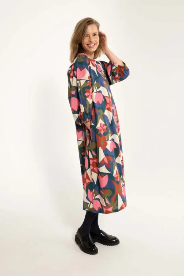 Daniris Searsucker Dress Dark Slate GEOFLEUR