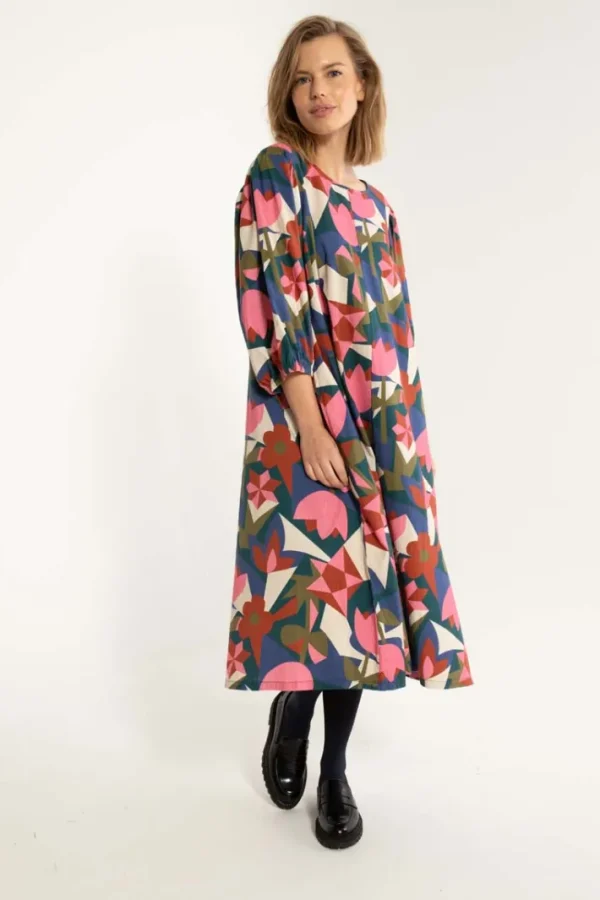 Daniris Searsucker Dress Dark Slate GEOFLEUR