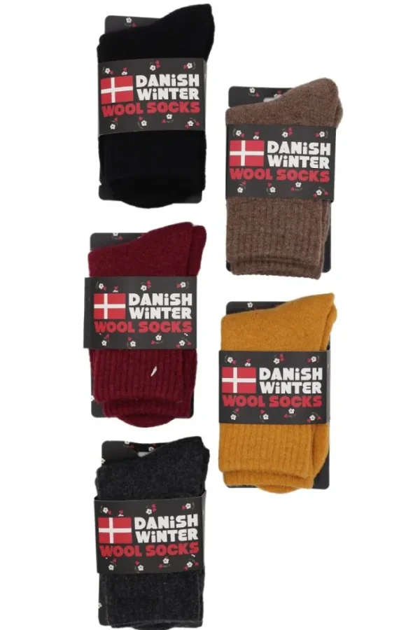 Danish Winter Wool Socks Red