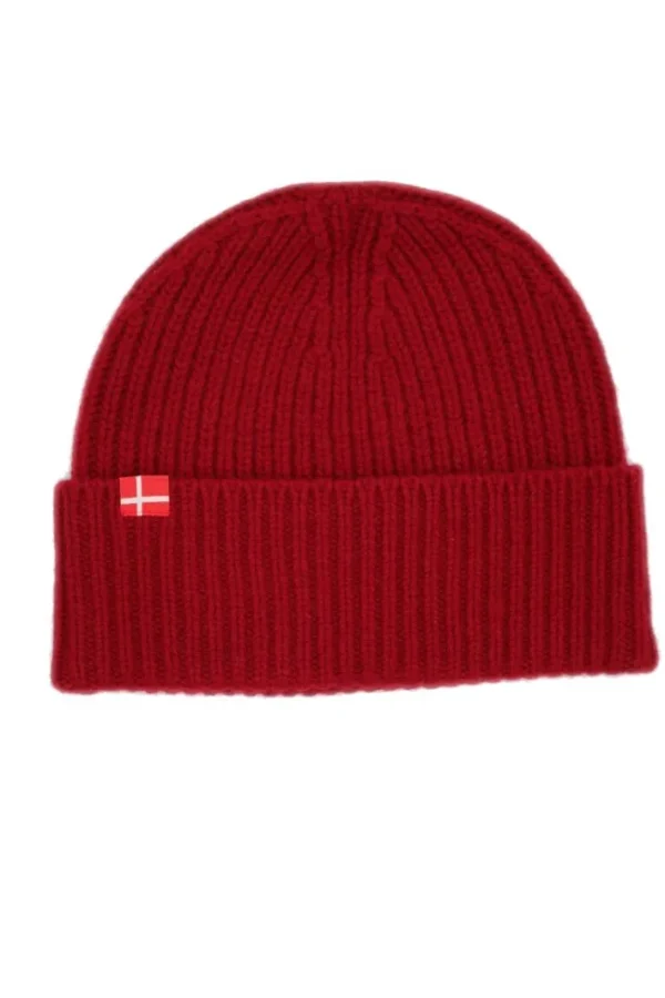 Danmark Merino Beanie Dark Red