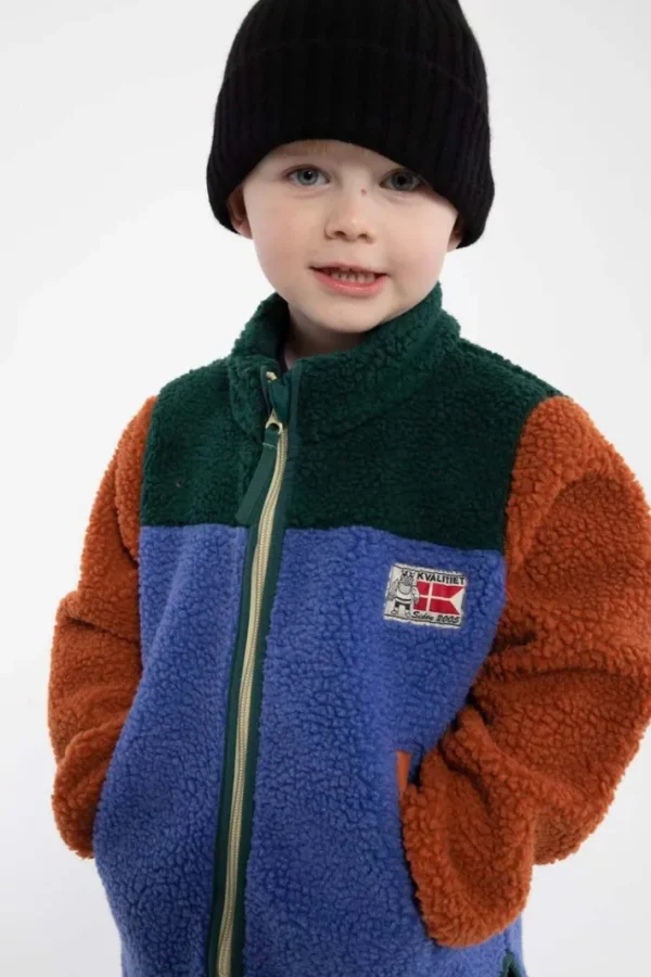 Danodder Fleece Jacket Dark Duck/Royal Blue/Rust