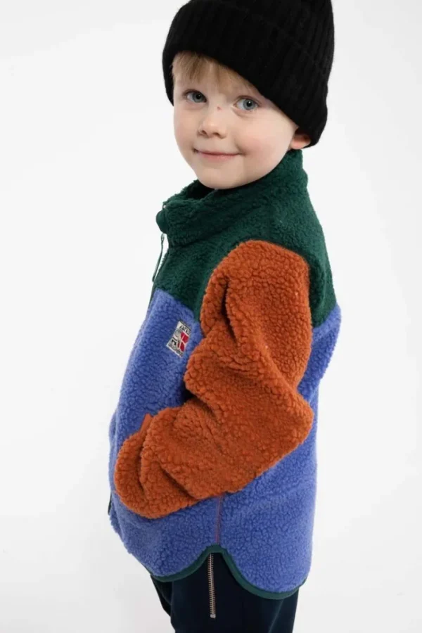 Danodder Fleece Jacket Dark Duck/Royal Blue/Rust