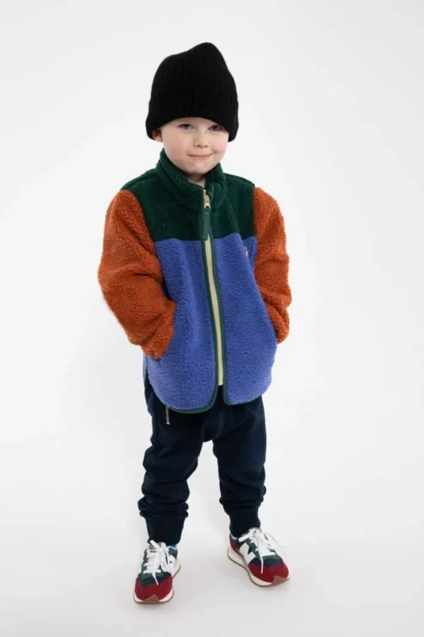 Danodder Fleece Jacket Dark Duck/Royal Blue/Rust