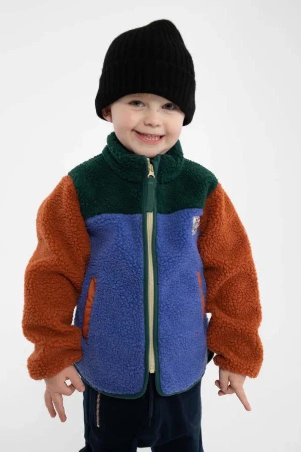 Danodder Fleece Jacket Dark Duck/Royal Blue/Rust