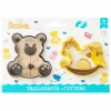 Decora Plastic Cookie Cutter Teddy Bear and Rocking Horse