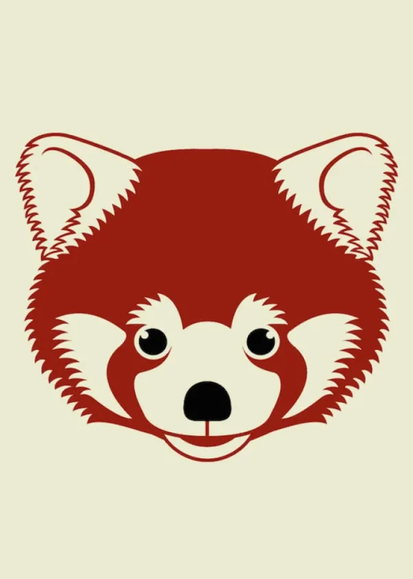 DYR Postcard Chalk RØD PANDA