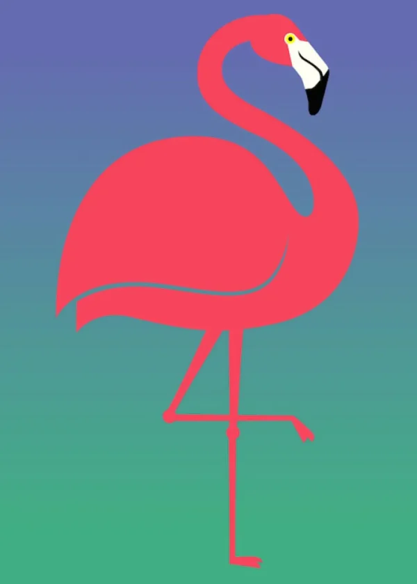 DYR Postcard Lila/Teal FLAMINGO