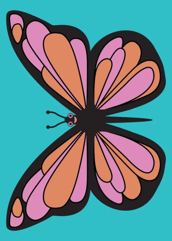 DYR Postcard Turquoise SOMMERFUGL