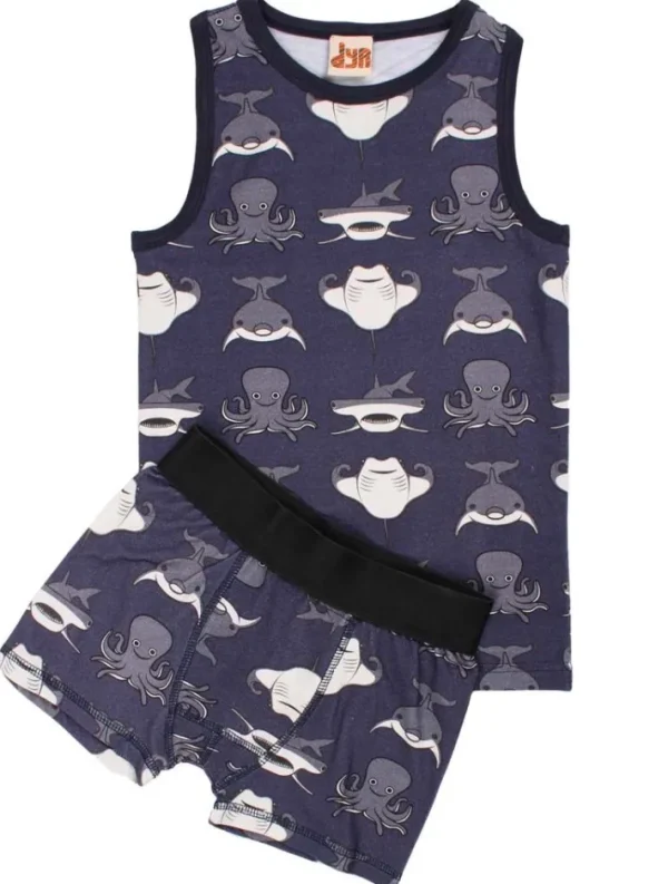 Dyrbark Undie Set AOP Grey Marine MARINELIV