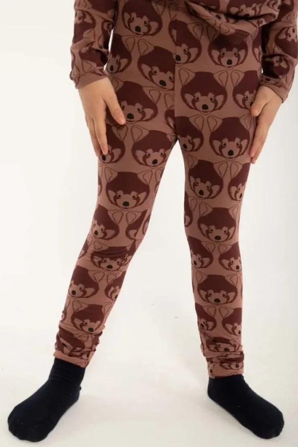 Dyrcheetah Leggings Red Wine ROED PANDA AOP