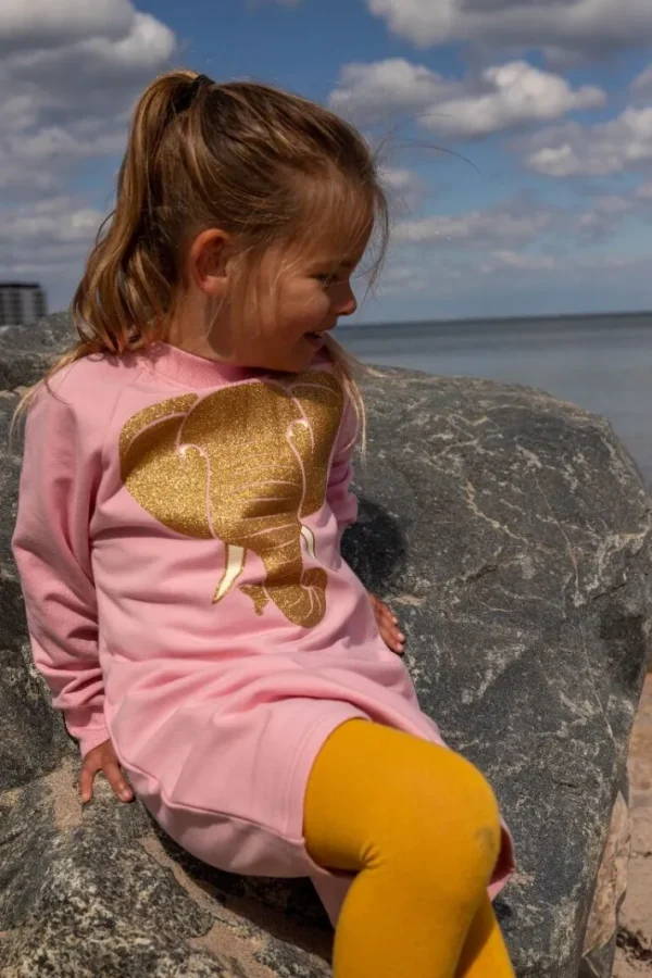 Dyrfurry Sweat Dress Pastel Pink ELEFANT