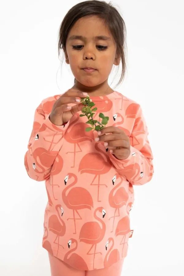 Dyrroar T AOP/STRIB Coral FLAMINGOER