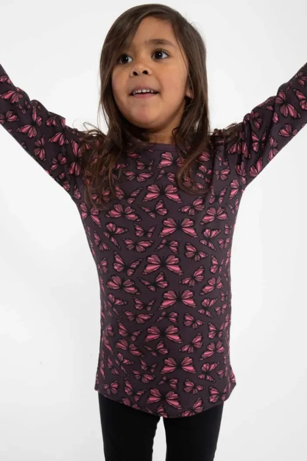 Dyrroar T AOP/STRIB Grey Viola FLUTTER