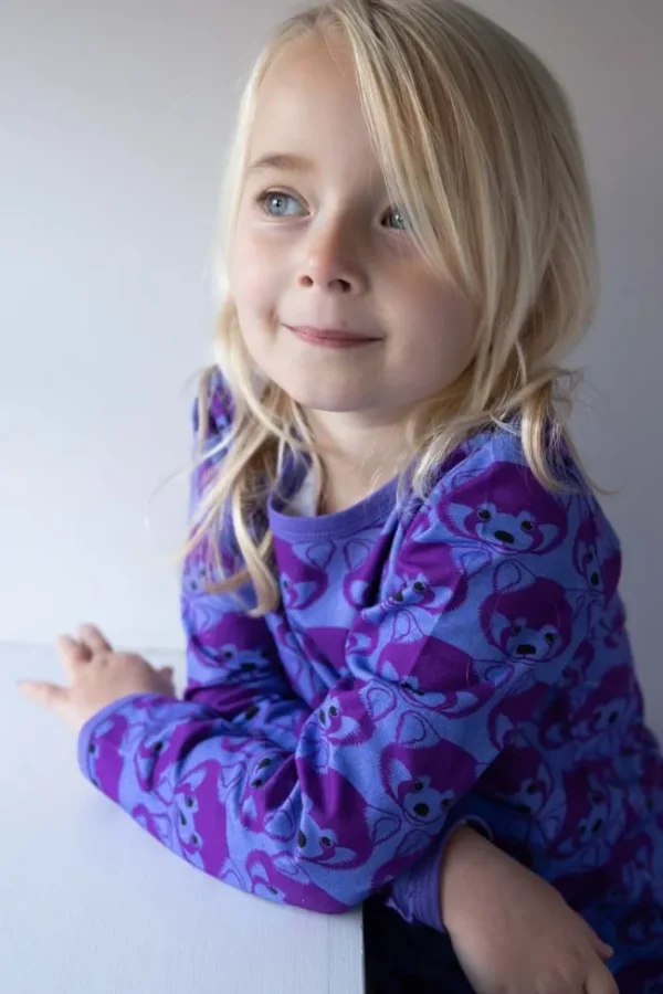 Dyrroar T AOP/STRIB Ice Viola/Purple ROED PANDA