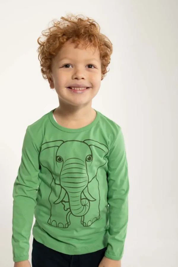 Dyrshedding T Dusty Green OUTLINE ELEFANT