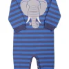 Dyrtweet Suit AOP/Strib Grey Marine/Royal Blue ELEFANT