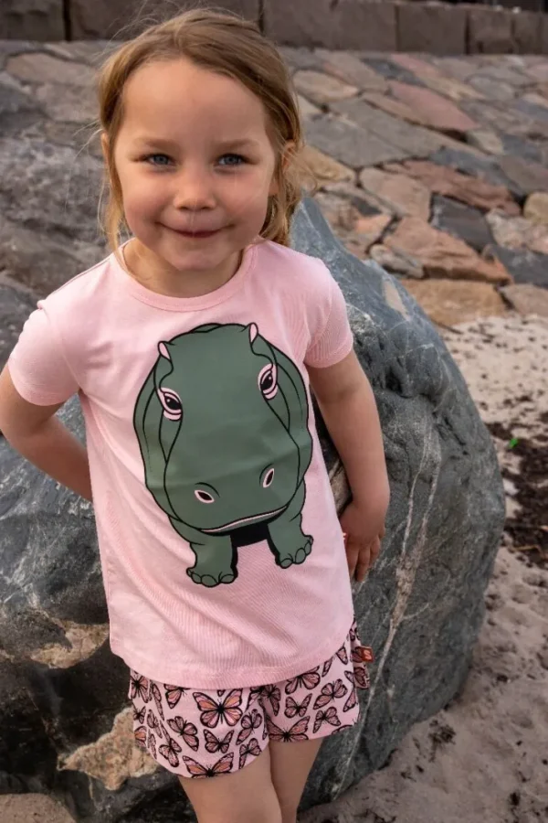 Dyrwildlife T Powder Peach HIPPO DIN VEN