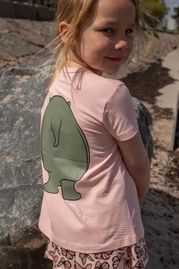 Dyrwildlife T Powder Peach HIPPO DIN VEN