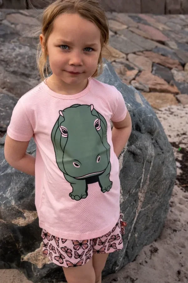 Dyrwildlife T Powder Peach HIPPO DIN VEN