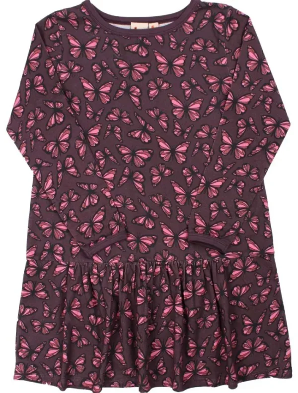 Dyrzanzi LS Dress AOP/STRIB Grey Viola FLUTTER