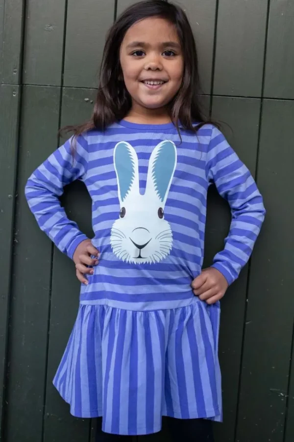 Dyrzanzi LS Dress AOP/STRIB Cold Purple/Ice Viola VILDKANIN